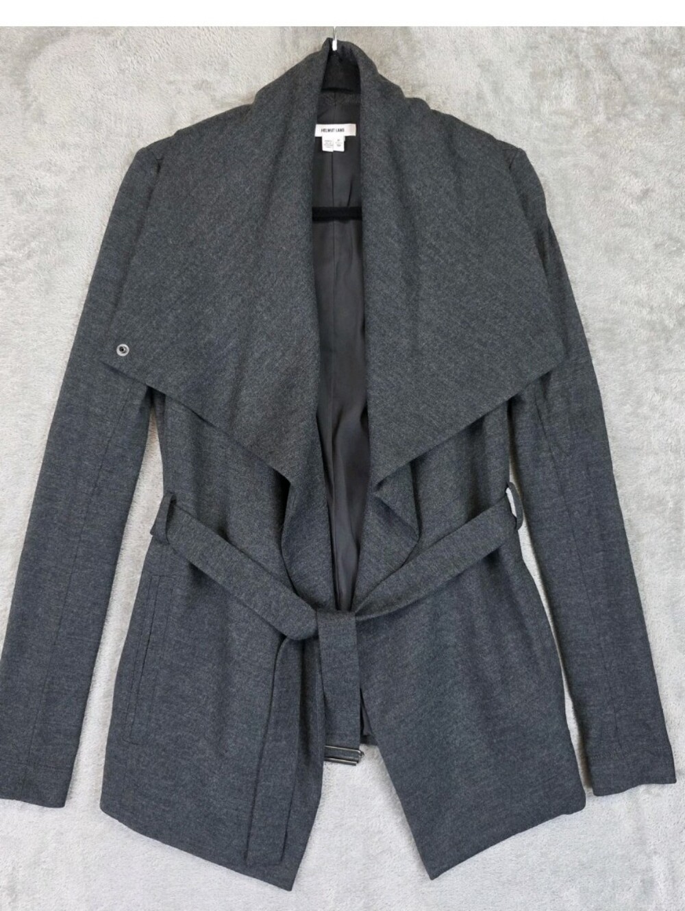 Helmut Lang Charcoal Draped Belted Blazer Size Small
